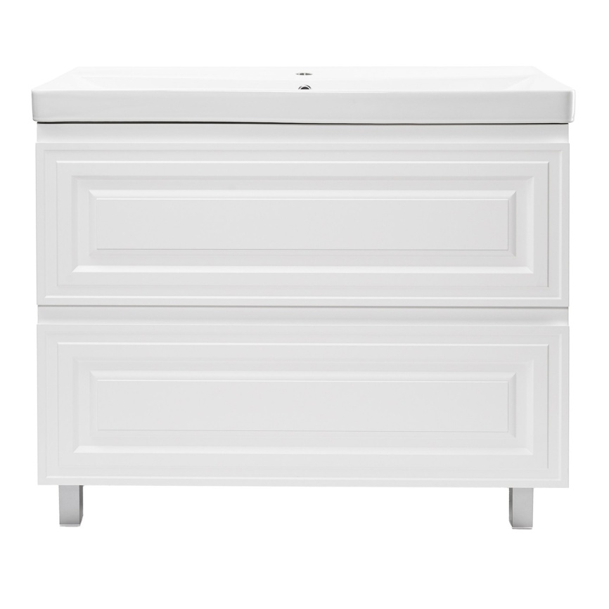 Комплект AQUA NERO Элен 100 1000х476х890 напольная тумба с раковиной АСТИ-100, покрытие эмаль, белый фото 3