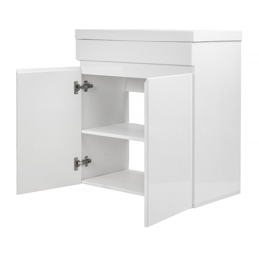 Комплект AQUA NERO Сабина 60Н 600х360х850 напольная тумба с раковиной Классика Слим 60*36 см, покрыт фото 2