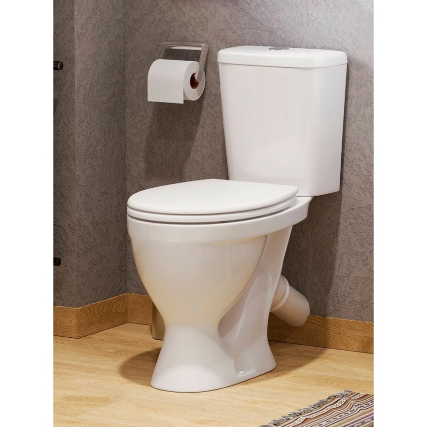 Унитаз-компакт Sanita Формат эконом 360х615х758 напольный, 1- режимный слив, в комплекте с сиденьем  фото 3