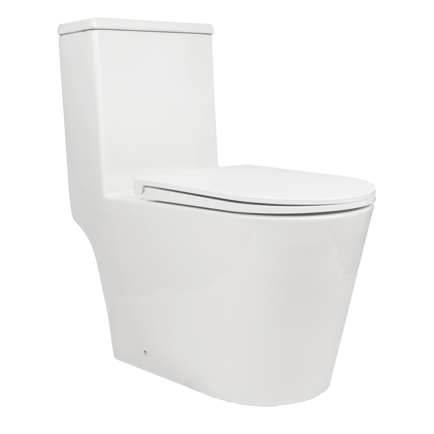 Унитаз-моноблок AQUA NERO RAIN 370х700х800 безободковый, слив "Торнадо", с быстросъемным сиденьем ми фото 1