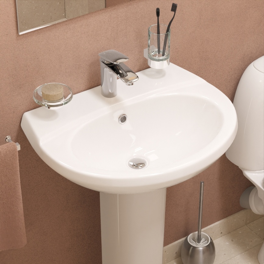 Раковина подвесная SANITA Виктория 60 санфарфор, белый фото 3