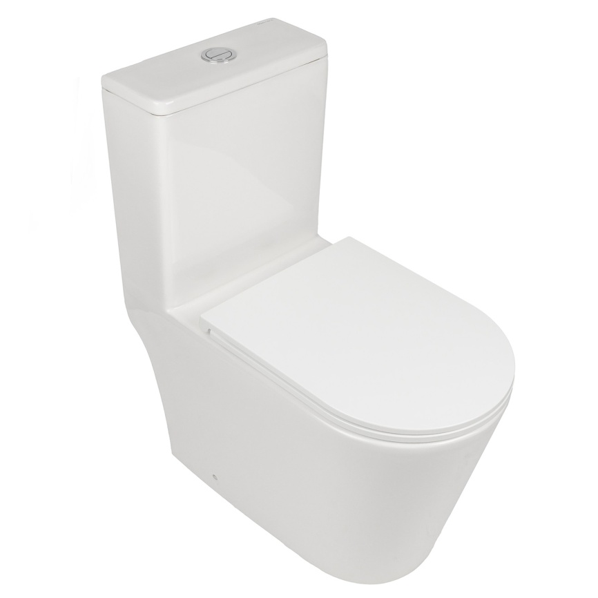 Унитаз-моноблок AQUA NERO MAIN 360х680х813 безободковый, слив скрытый "Торнадо", с быстросъемным сид фото 1