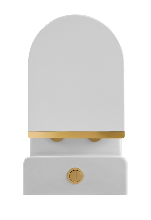 AN-017S Унитаз-компакт безободковый, Торнадо,610*360*835 мм,с сиденьем микролифт дюропласт, золото фото 2