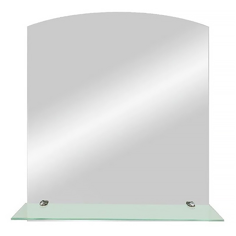 Зеркало AQUA NERO Шанс 500х590 с полкой, подвесное фото 1