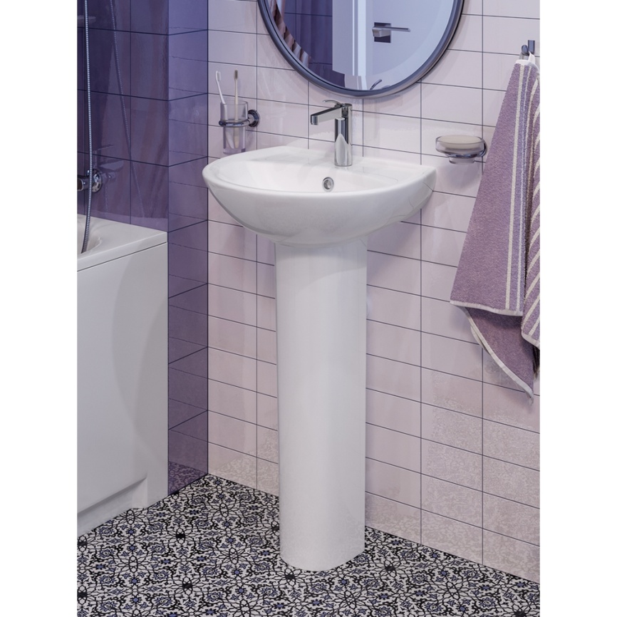 Раковина подвесная SANITA Аттика 48 санфарфор, белый фото 3