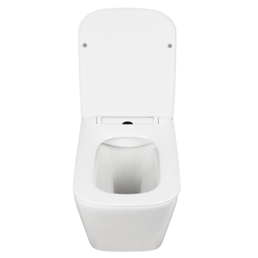Унитаз подвесной AQUA NERO IRON 360х490х360 безободковый, с быстросъемным сиденьем микролифт, белый фото 6