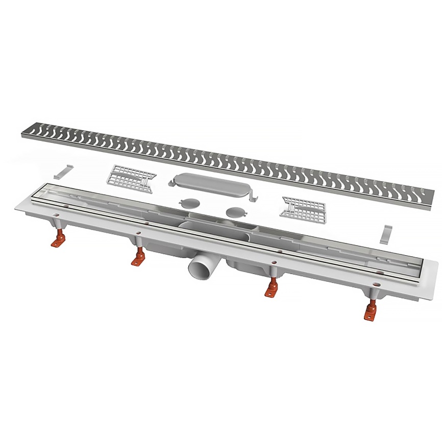 Душевой лоток CHUDEJ D40 Harmony 450 мм, боковой слив, пластиковый, решетка из нержавеющей стали фото 2