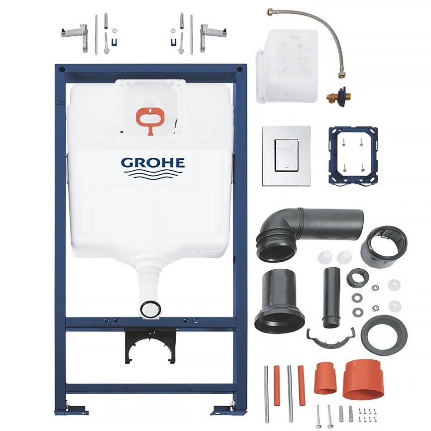 Система инсталляции для подвесного унитаза GROHE Rapid SL, с панелью смыва Skate Cosmopolitan, хром фото 2