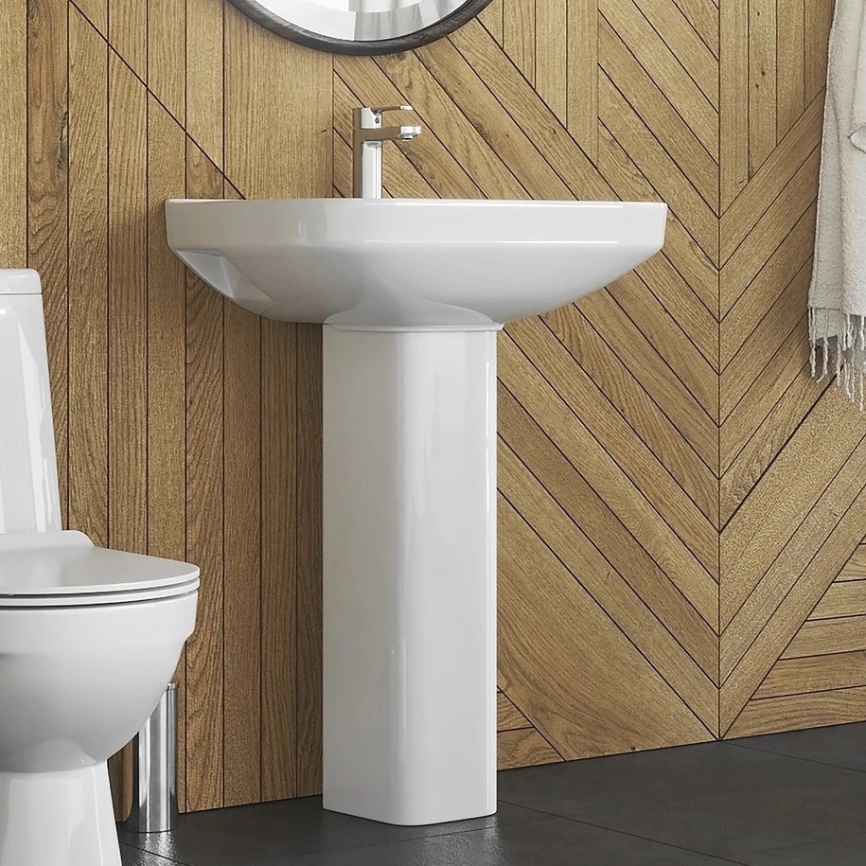 Раковина подвесная SANITA LUXE "Некст" 60 санфарфор, белый фото 4