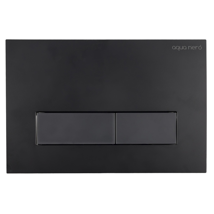 Клавиша смыва AQUA NERO 240х10х160 механическая, прямоугольные кнопки, двойной смыв, пластик, черный фото 1