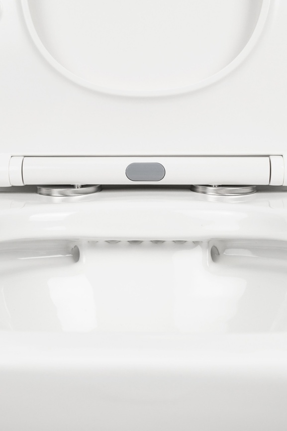 Унитаз-компакт AQUA NERO STONE 360х620х800 безободковый, с быстросъемным сиденьем микролифт, белый фото 12