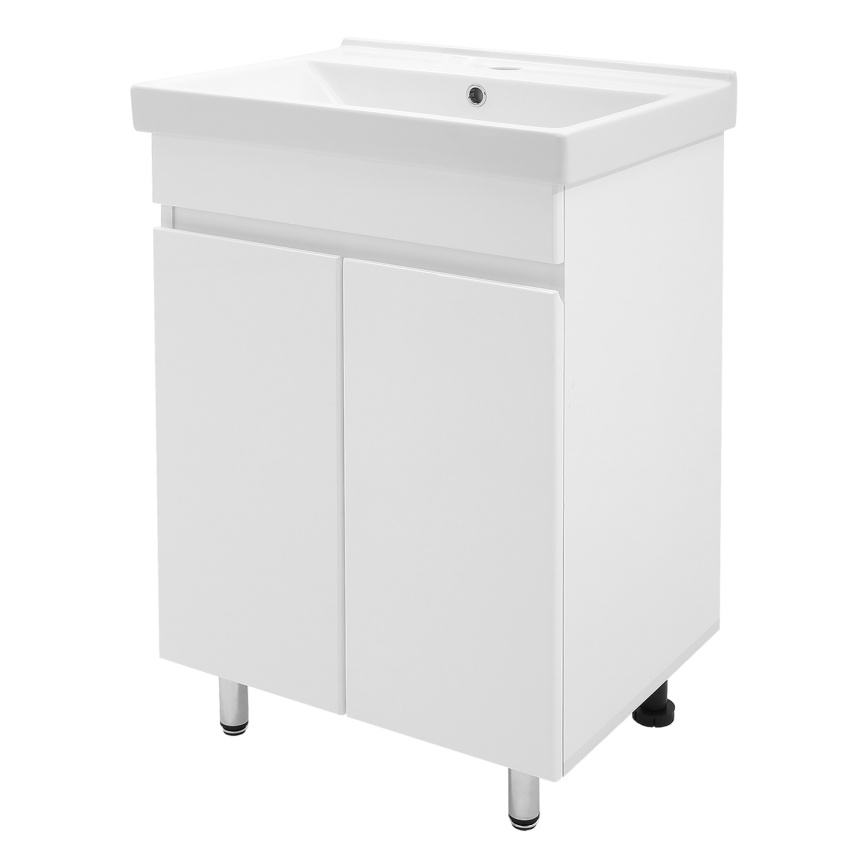 Комплект AQUA NERO Сабина 60Н 600х400х850 напольная тумба с раковиной Фест 60, покрытие эмаль, белый фото 1