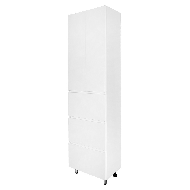 Шкаф-пенал AQUA NERO Эстелла 52/3 напольный, покрытие эмаль, белый глянцевый фото 1