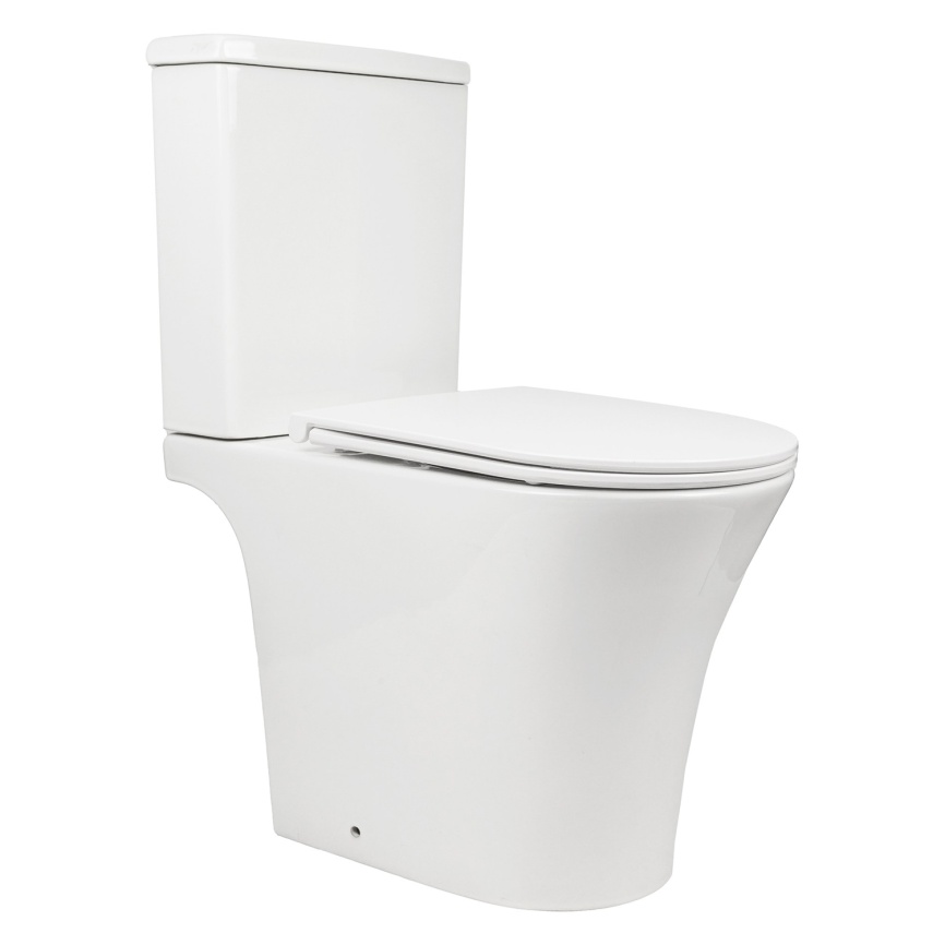 Унитаз-компакт AQUA NERO STAR 378х642х830 безободковый, с быстросъемным сиденьем микролифт, белый фото 1