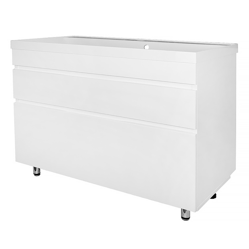 Комплект AQUA NERO Эстелла 90-2Н напольная тумба с раковиной Астория-90, покрытие эмаль, белый глянц фото 1