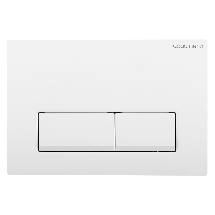 Клавиша смыва AQUA NERO 240х7х160 механическая, прямоугольные кнопки, двойной смыв, пластик, белый г фото 1