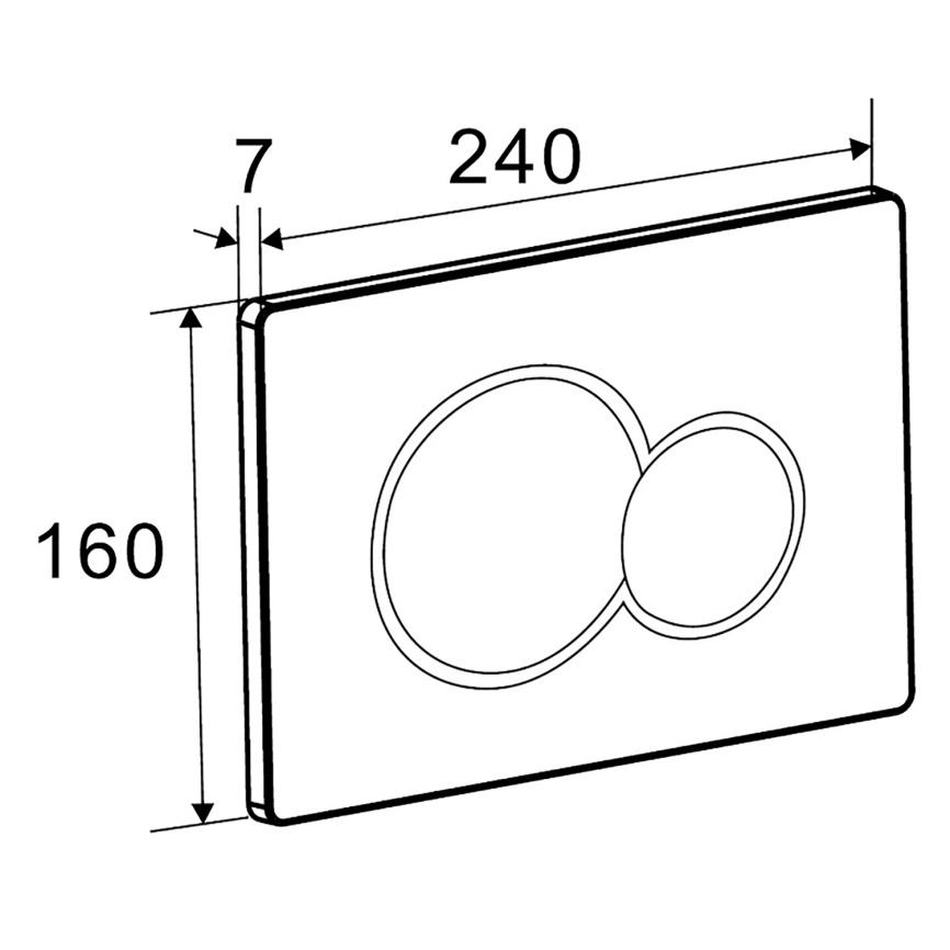 Клавиша смыва AQUA NERO 240х7х160 механическая, круглые кнопки, двойной смыв, пластик, черный матовы фото 2