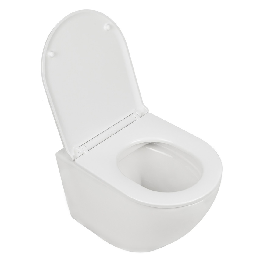 Унитаз подвесной AQUA NERO SKY 360х495х365 безободковый, с быстросъемным сиденьем микролифт, белый фото 8