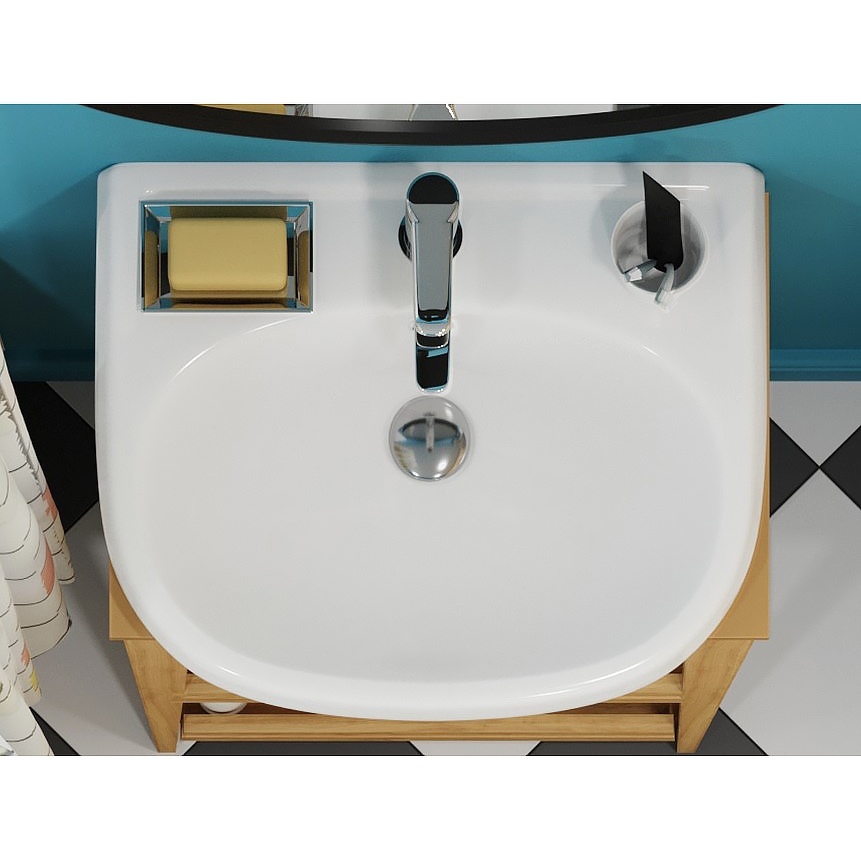 Раковина подвесная SANITA Комфорт 50 санфарфор, белый фото 3