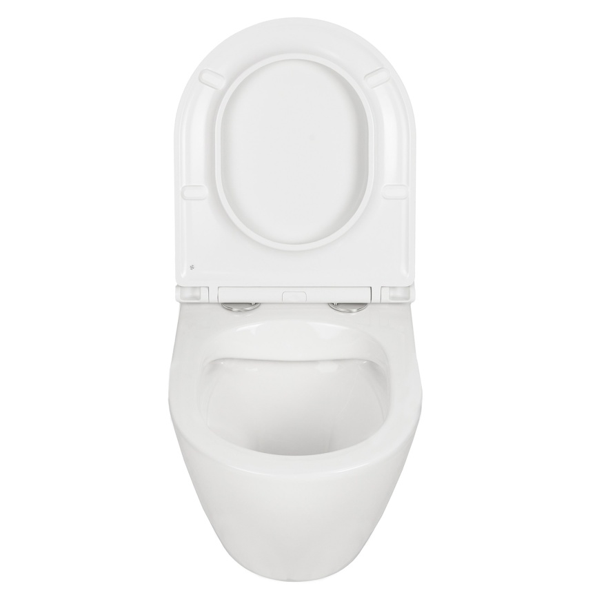 Унитаз подвесной AQUA NERO SKY 360х495х365 безободковый, с быстросъемным сиденьем микролифт, белый фото 11