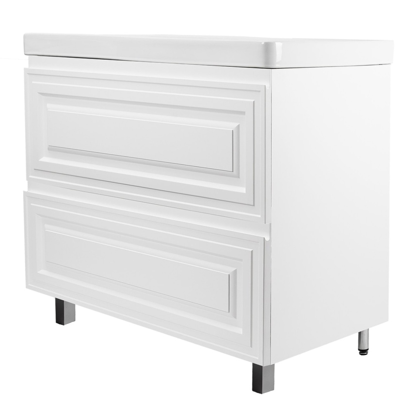 Комплект AQUA NERO Элен 100 1000х476х890 напольная тумба с раковиной АСТИ-100, покрытие эмаль, белый фото 1