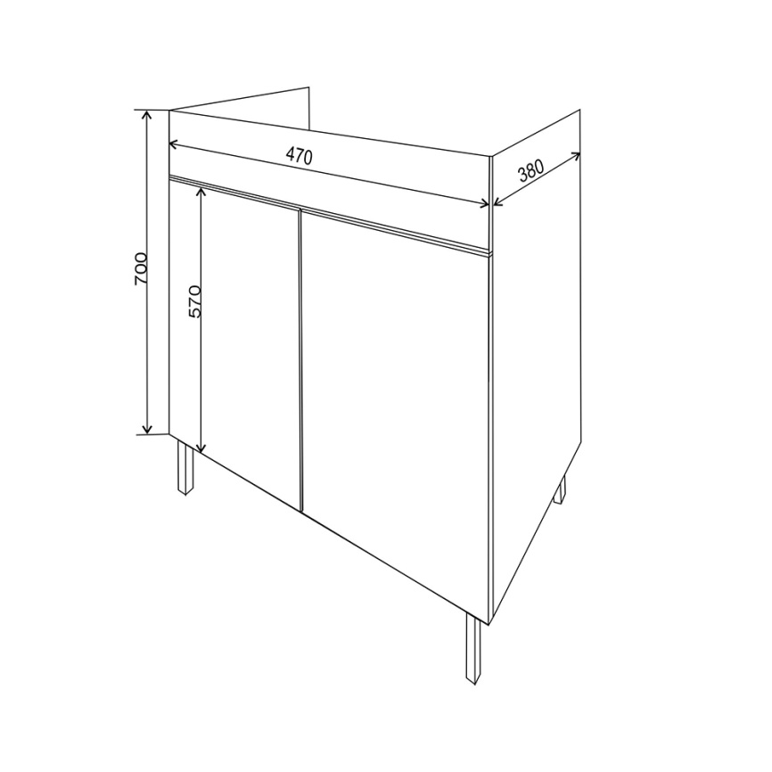 Комплект AQUA NERO Сабина 50Н 500х387х850 напольная тумба с раковиной Фест 50, покрытие эмаль, белый фото 7