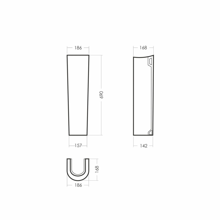 Пьедестал для раковины Sanita Самарский, санфаянс, белый фото 4