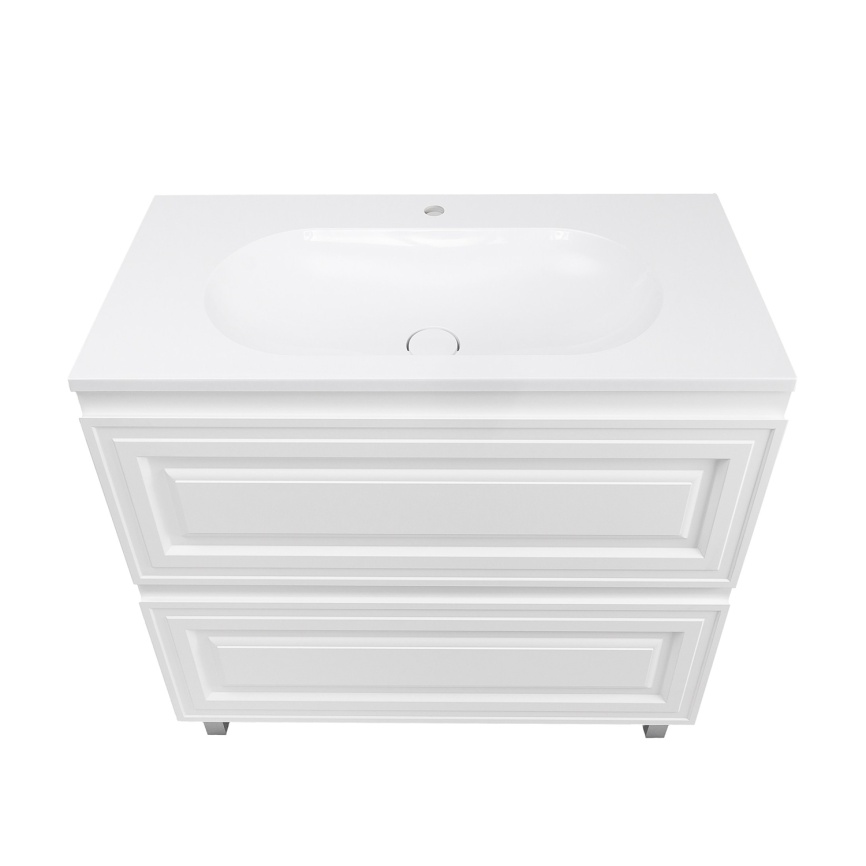 Комплект AQUA NERO Элен 80 800х480х850 напольная тумба с раковиной Гавана-80, покрытие эмаль, белый  фото 4