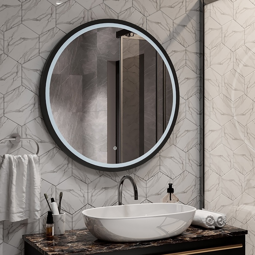 Зеркало AQUA NERO Ламбада-лофт D800 круглое, LED-подсветка, сенсорный выключатель с функцией диммера фото 9