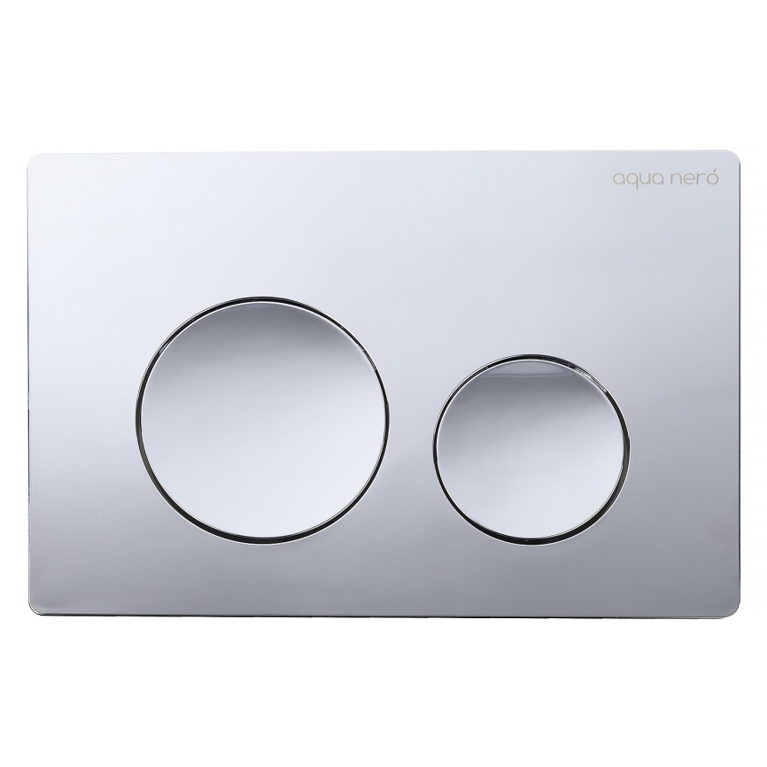 Клавиша смыва AQUA NERO 240х10х160 механическая, круглые кнопки, двойной смыв, пластик, хром глянцев фото 1