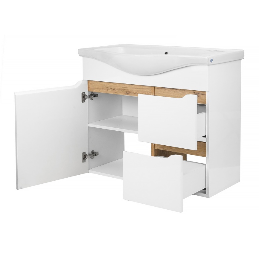 Комплект AQUA NERO Келли 80Н 800х450х870 напольная тумба с раковиной Edra Classic 80, покрытие эмаль фото 3