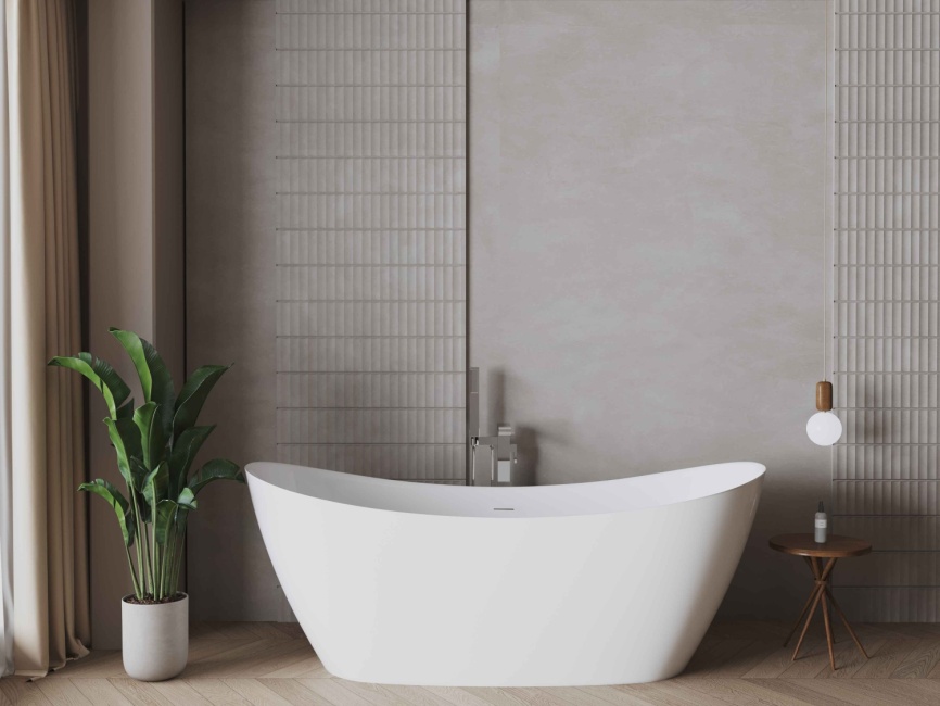 КРИСТАЛЛО Ванна акриловая отдельностоящая 1700*750*580, белый фото 3