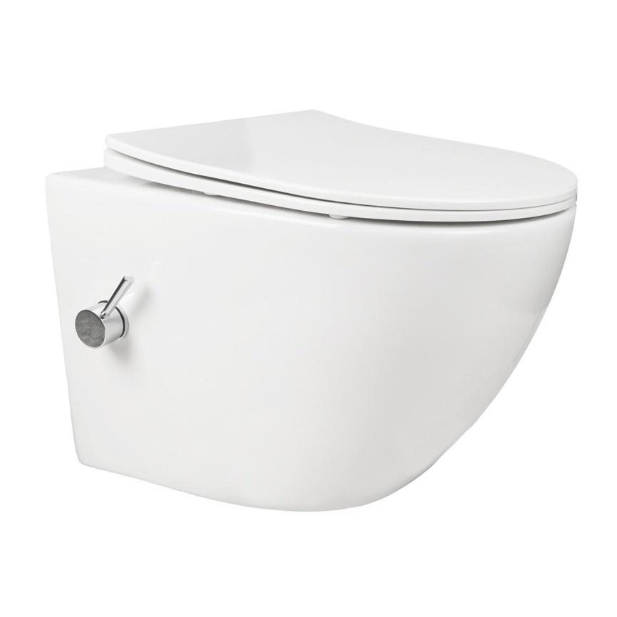 Унитаз подвесной AQUA NERO ARIES 365х490х363 c функцией биде, безободковый, с быстросъемным сиденьем фото 2