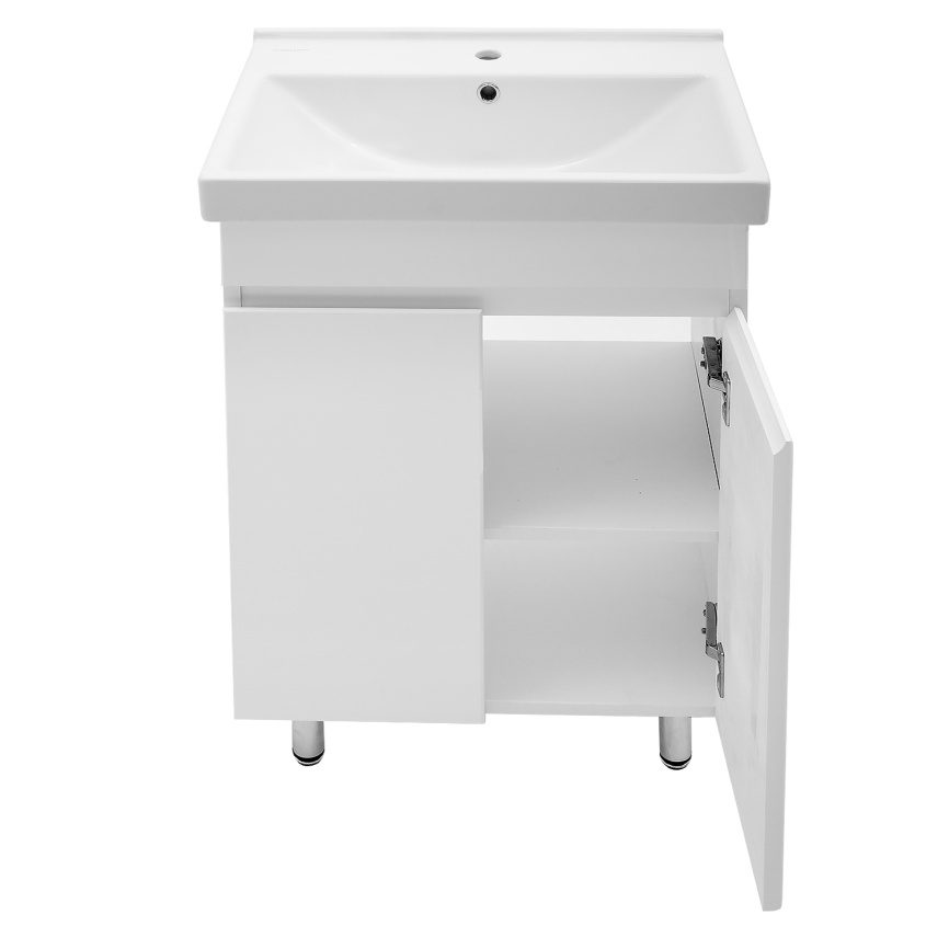 Комплект AQUA NERO Сабина 60Н 600х400х850 напольная тумба с раковиной Фест 60, покрытие эмаль, белый фото 3