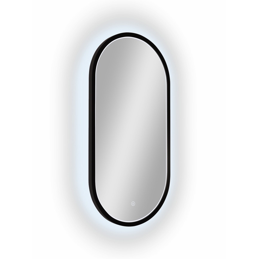 Зеркало AQUA NERO Кадриль 400х25х800 овальное, LED-подсветка, универсальный монтаж, сенсорный выключ фото 4