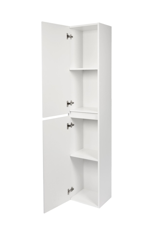 Пенал Акцент 36 левый напольный, рифленый, белый глянец фото 2