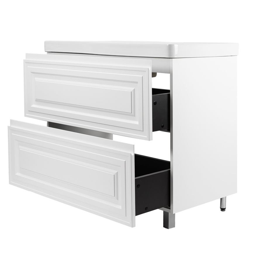 Комплект AQUA NERO Элен 80 815х480х890 напольная тумба с раковиной АСТИ-80, покрытие эмаль, белый ма фото 2