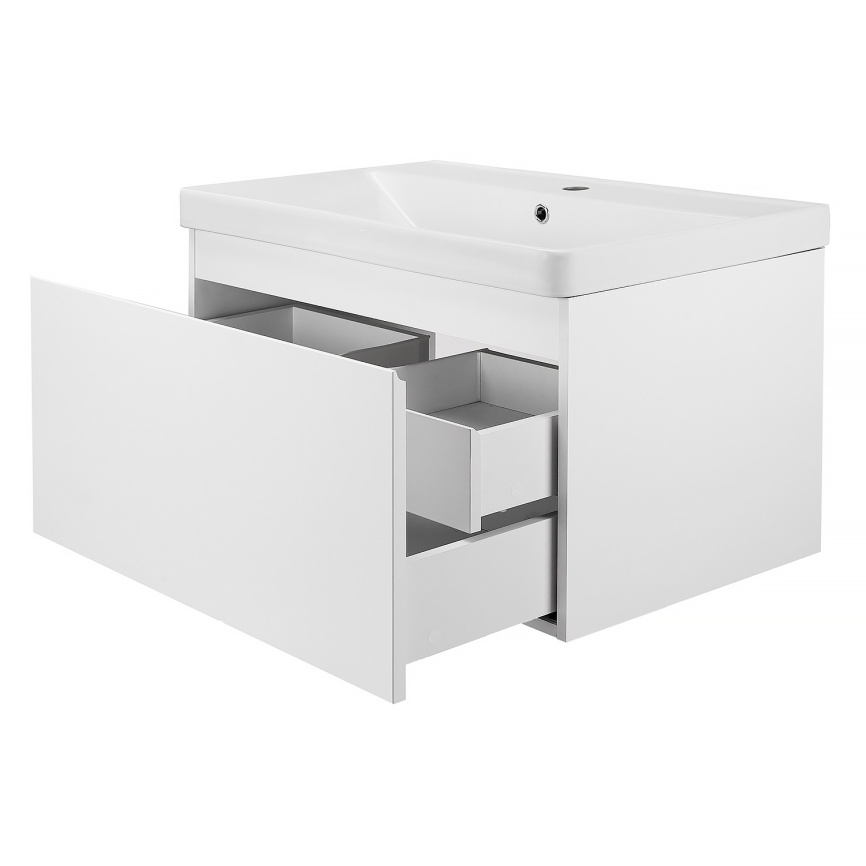 Комплект AQUA NERO Ненси 100 подвесная тумба с раковиной ASTI-100, покрытие эмаль, белый матовый фото 2