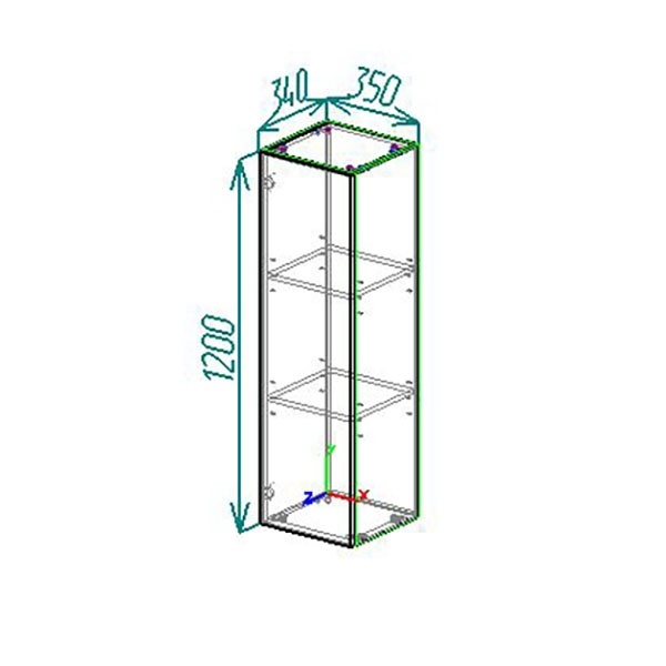 Шкаф-пенал AQUA NERO Элен 35 350х340х1200 подвесной, универсальный монтаж, покрытие эмаль, белый мат фото 4