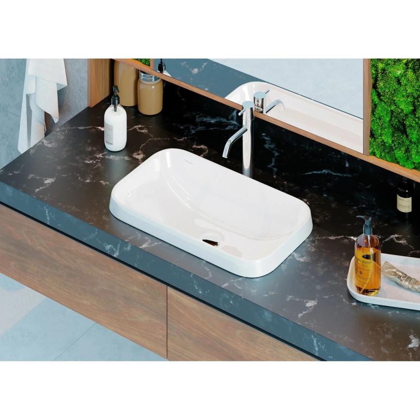 Раковина врезная Sanita luxe Инфинити Инсайд 60х36, белый  фото 4