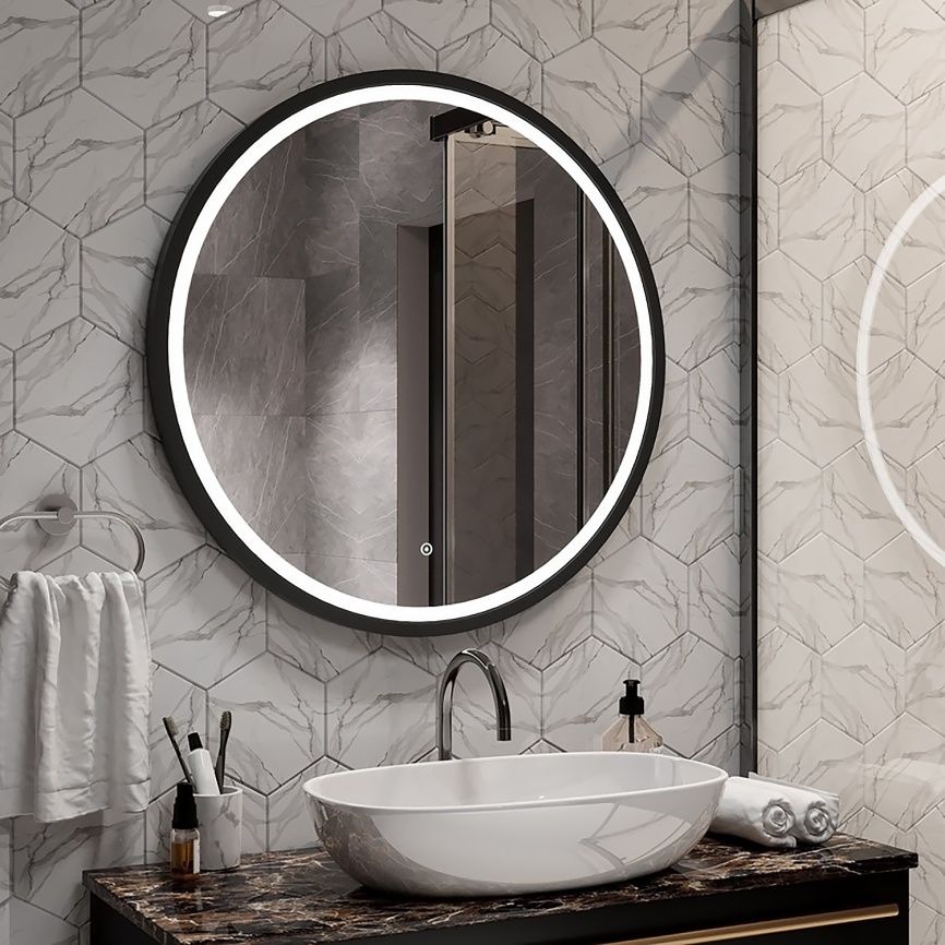 Зеркало AQUA NERO Ламбада-лофт D800 круглое, LED-подсветка, сенсорный выключатель с функцией диммера фото 7