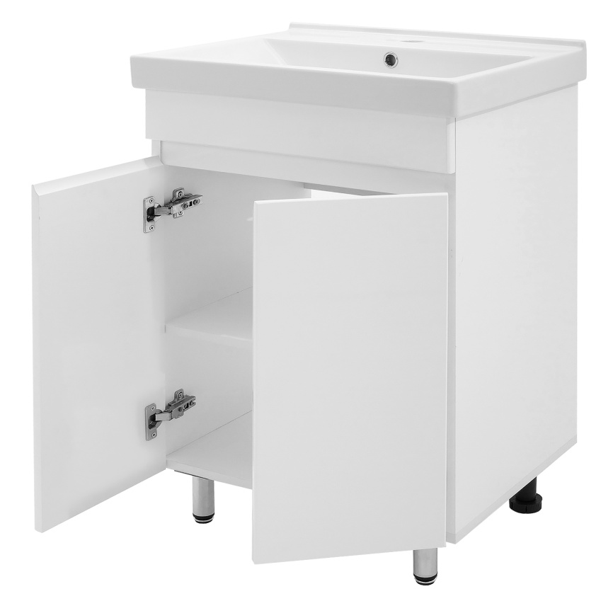 Комплект AQUA NERO Сабина 60Н 600х400х850 напольная тумба с раковиной Фест 60, покрытие эмаль, белый фото 2