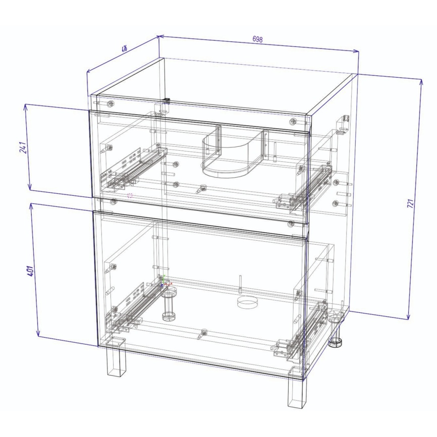 Комплект AQUA NERO Сандра 70-2 напольная тумба с раковиной АСТИ-70, покрытие эмаль, белый глянцевый фото 6