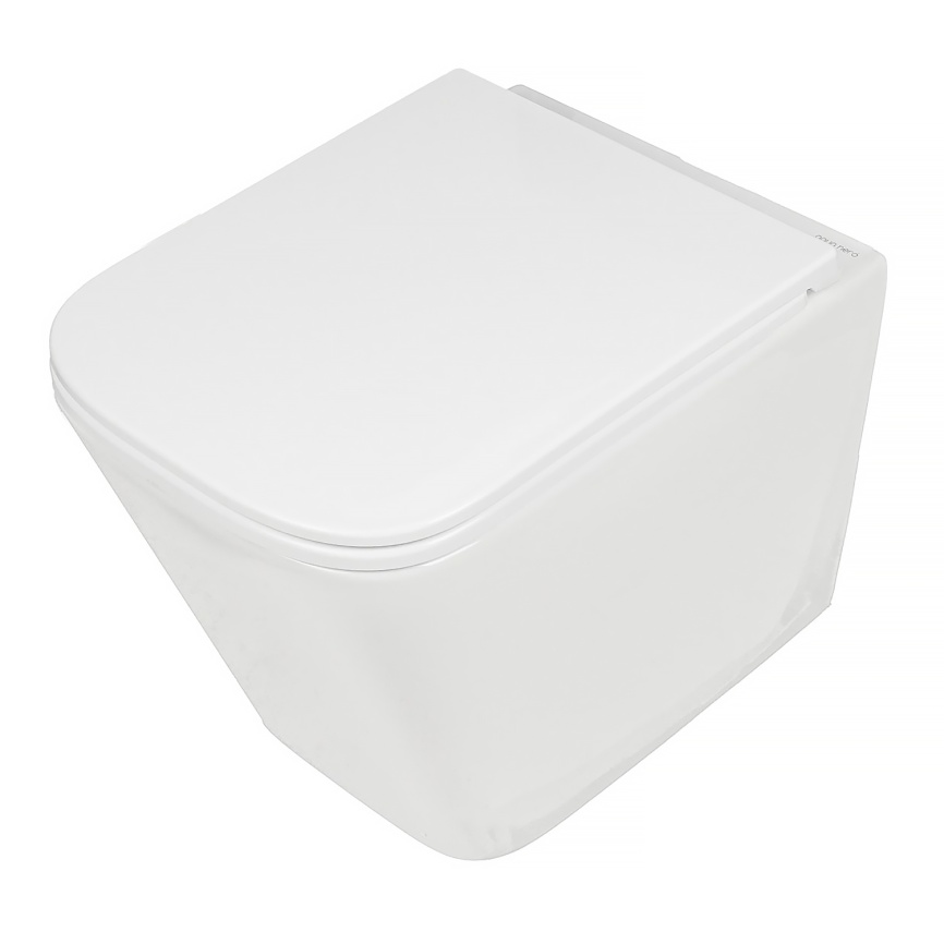 Унитаз подвесной AQUA NERO БИТТ 340х490х365 безободковый, слив скрытый "Торнадо", с быстросъемным си фото 1