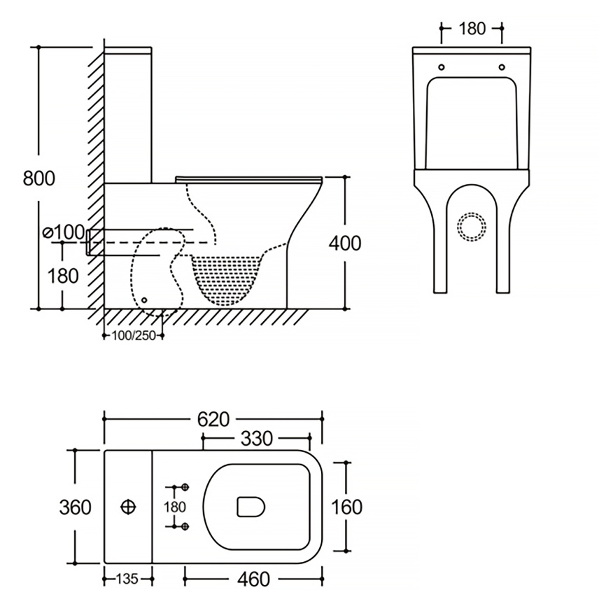 Унитаз-компакт AQUA NERO STONE 360х620х800 безободковый, с быстросъемным сиденьем микролифт, белый фото 17