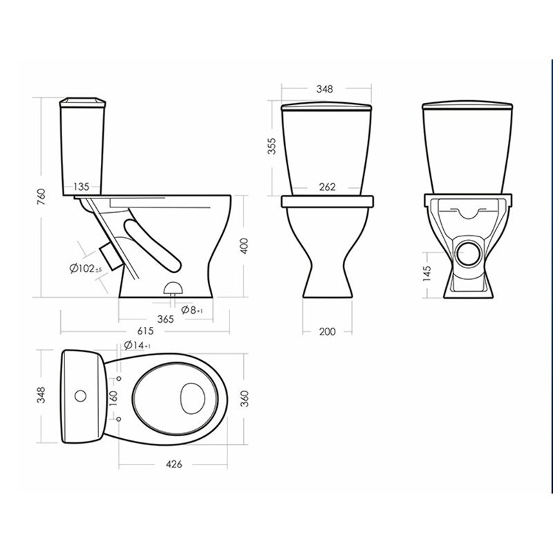 Унитаз-компакт Sanita Эталон эконом 360х615х760 напольный, 1- режимный слив, в комплекте с сиденьем  фото 7
