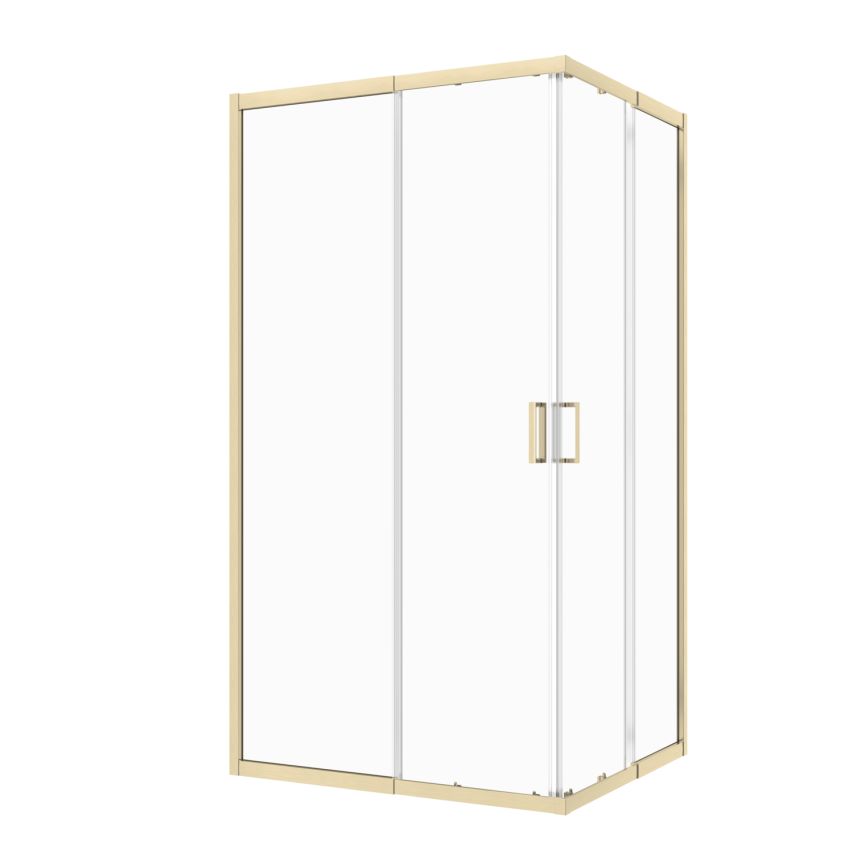 Душевое ограждениe 90*90*195 матовое золото,6мм прозрач.стекло,профиль алюм.телескоп. (1 место) фото 1