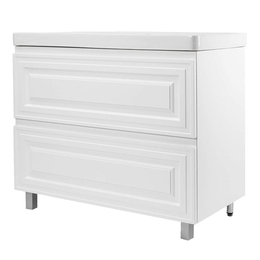 Комплект AQUA NERO Элен 80 815х480х890 напольная тумба с раковиной АСТИ-80, покрытие эмаль, белый ма фото 1