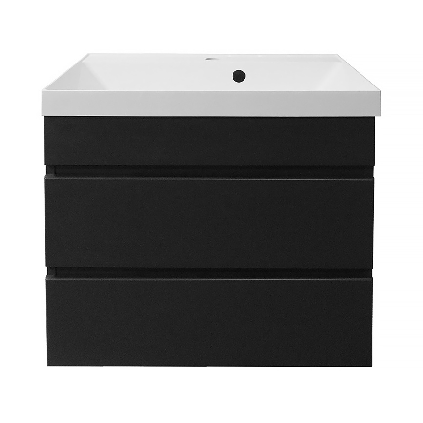 Комплект AQUA NERO Эстелла 60/2 подвесная тумба с раковиной Астория-60, покрытие эмаль, графит фото 3