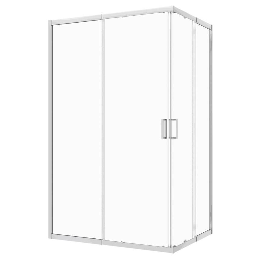 Душевое ограждение AQUA NERO 1200х900х1900, телескопический профиль, без поддона, прозрачное стекло  фото 1